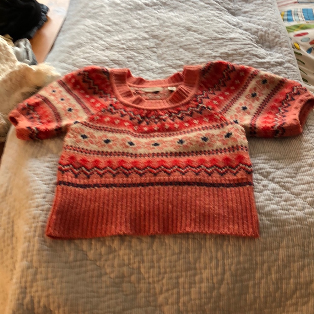 Sleeping on snow short sleeve sweater, S